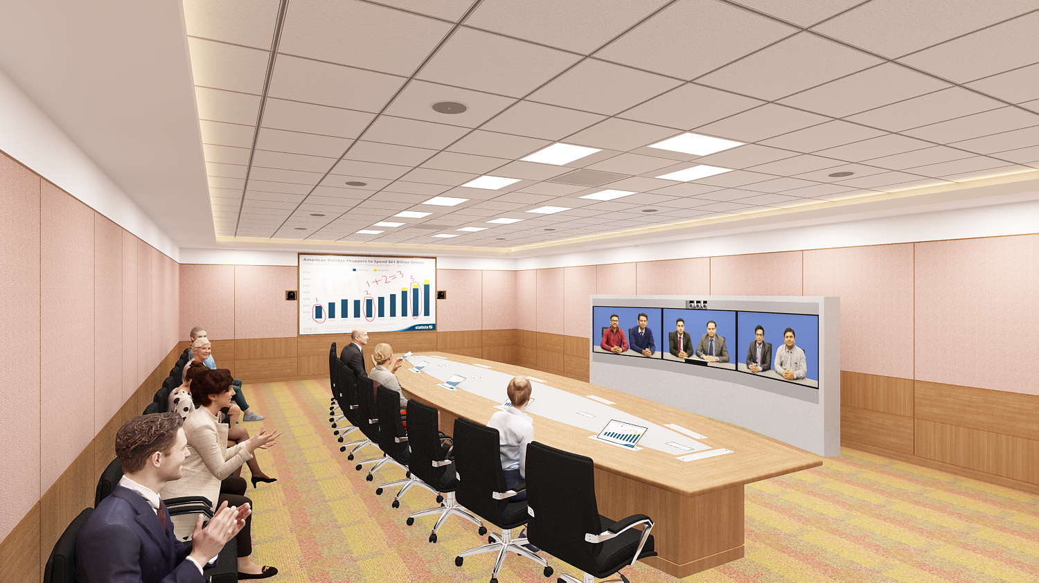 Ultra Immersive Two-in-One 21 PAX Telepresence Board Rooms