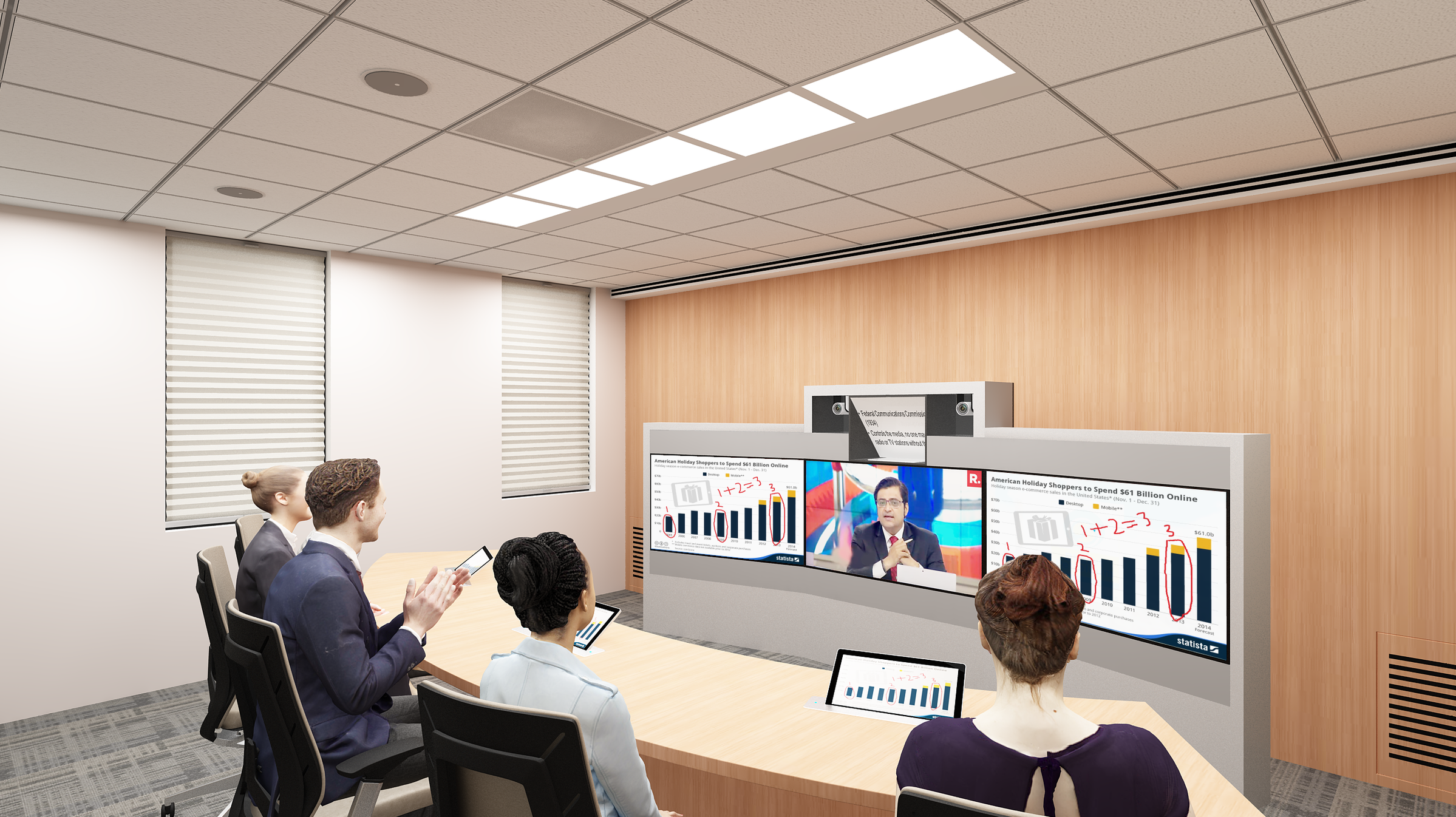 Two-in-One Immersive Media Briefing Room & Hybrid Telepresence Room